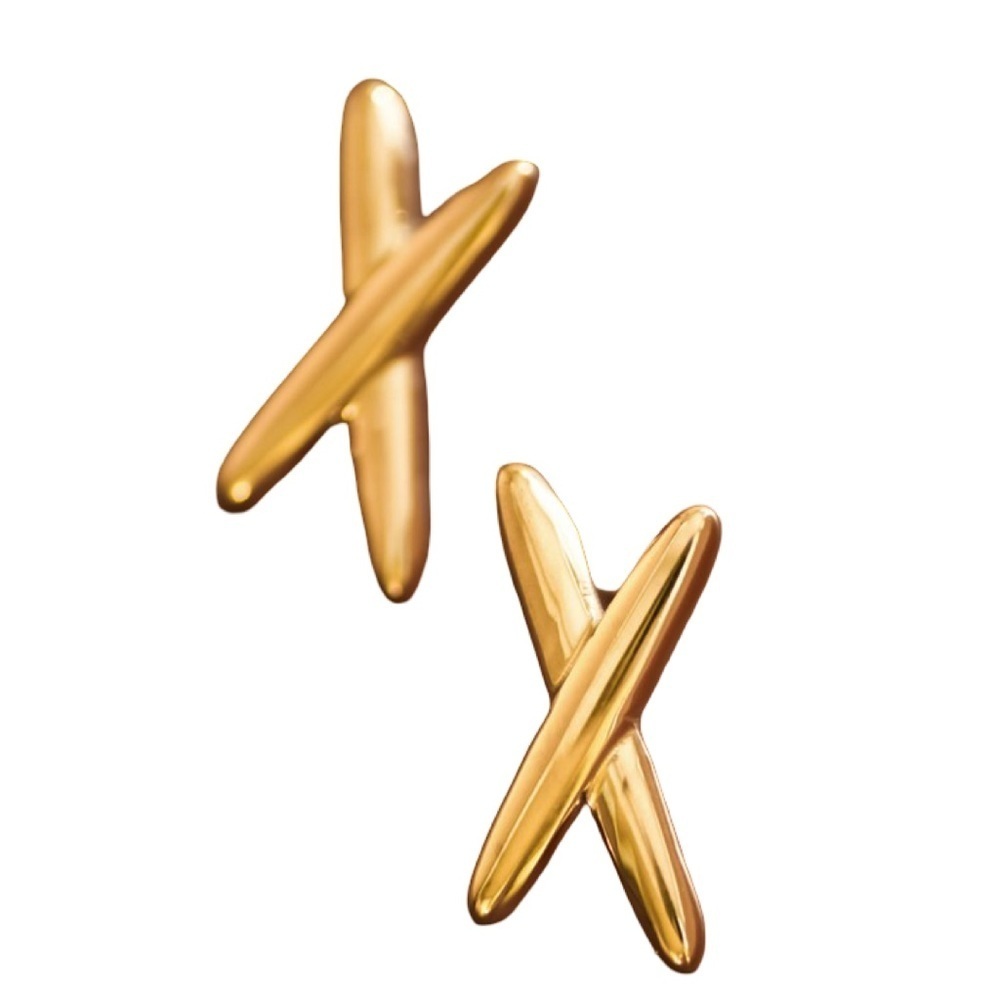 18K Gold X Earrings (2015) - Picture 6 of 6